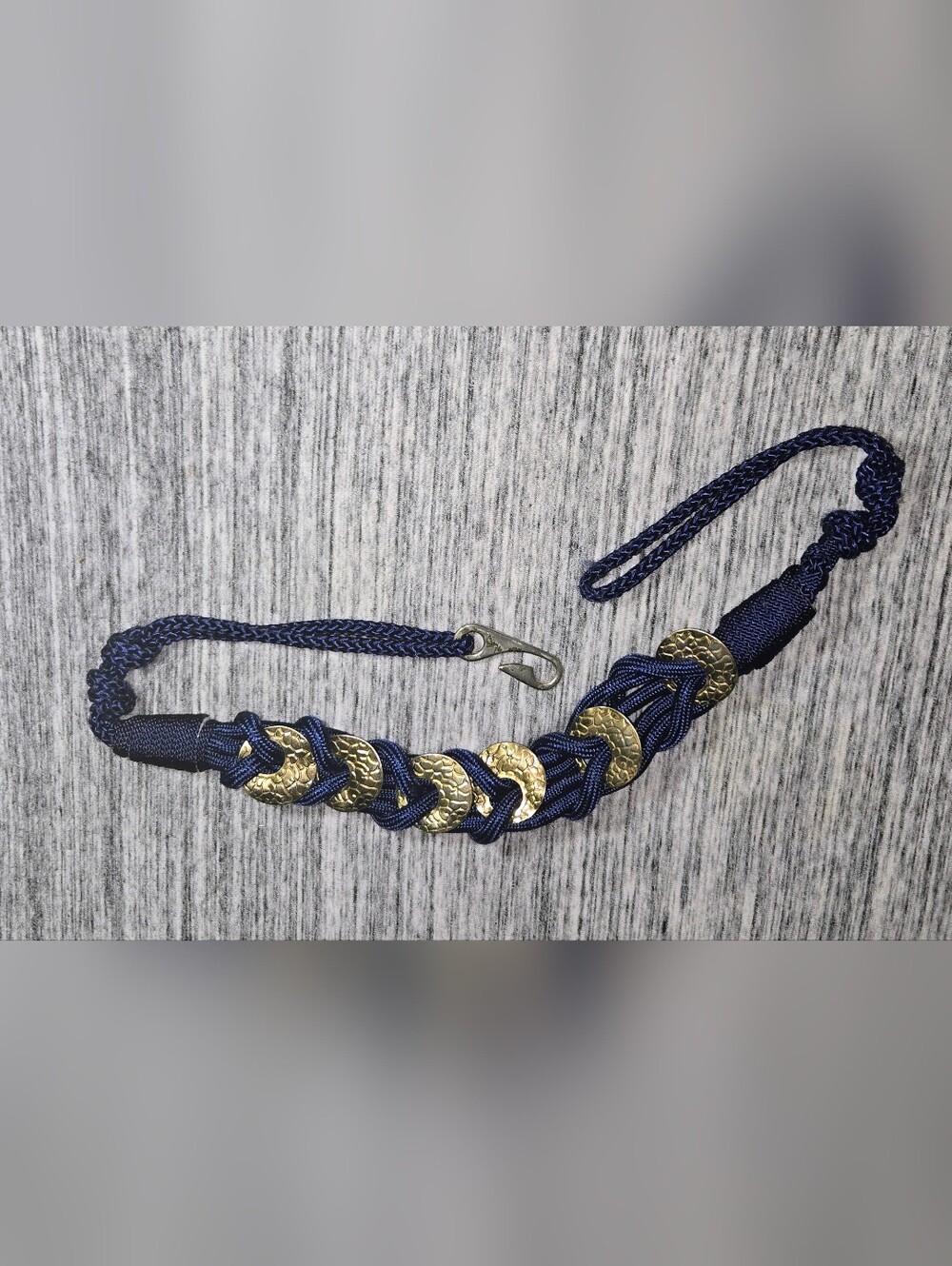 Vintage 1980s Concho Belt - Braided Statement Belt - OS Adjustable